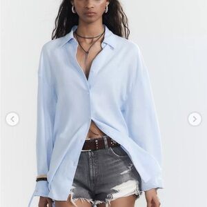 Zara linen blend shirt
